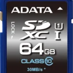 CARD SD ADATA 64 GB SDXC clasa 10 standard UHS-I U-ASDX64GUICL10-R