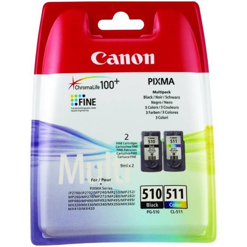 Combo-Pack  Original Canon Black/Color PG-510/CL-511  BS2970B010AA