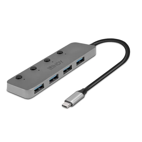 Hub Lindy 4 Port USB 3.2 buton On/Off LY-43383-LY-43383