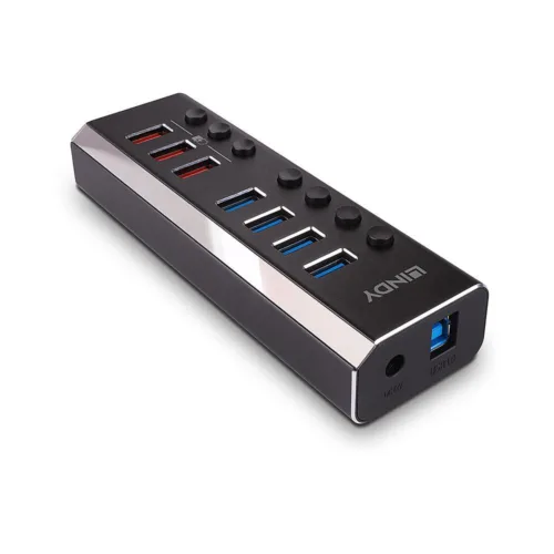 Hub Lindy 7 Port USB 3.0 3x QuickCharge LY-43371-LY-43371