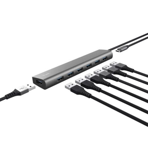 Hub Trust Halyx 7xUSB 3.2 Gen1 gri TR-24967-TR-24967