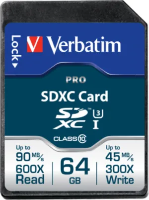 MEMORIE SD CARD VERBATIM SDXC 64GB (Clasa 10) PRO -47022