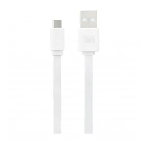 TNB FLAT MICRO USB CABLE 30CM - WHITE - CBMUSB03WH