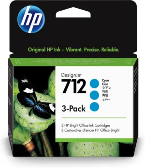 Tri-Pack Original HP Cyan 712  3ED77A