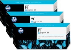 Tri-Pack Original HP Light Cyan 91  C9486A