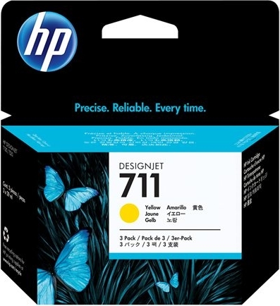 Tri-Pack Original HP Yellow 711  CZ136A